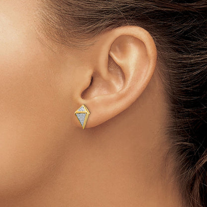 14K Gelbgold Diamant-Ohrringe im Fancy-Design