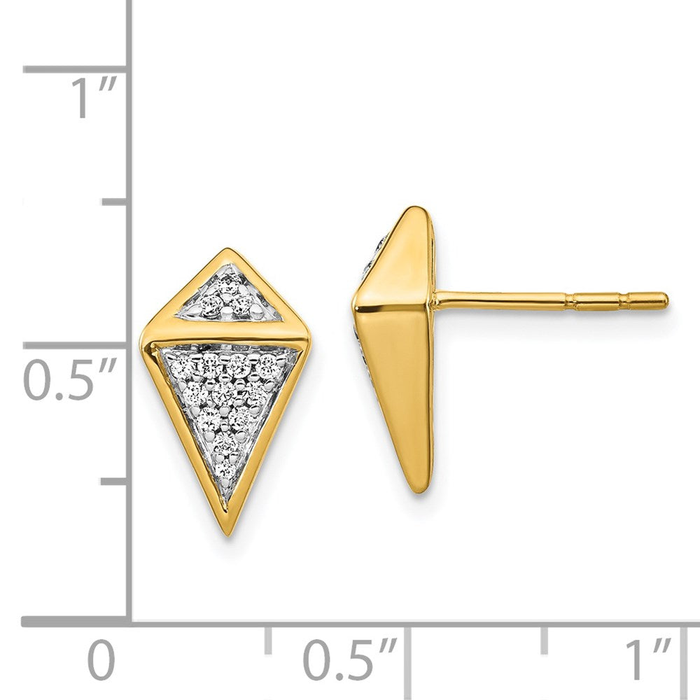 14K Gelbgold Diamant-Ohrringe im Fancy-Design
