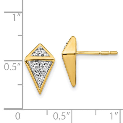 14K Gelbgold Diamant-Ohrringe im Fancy-Design