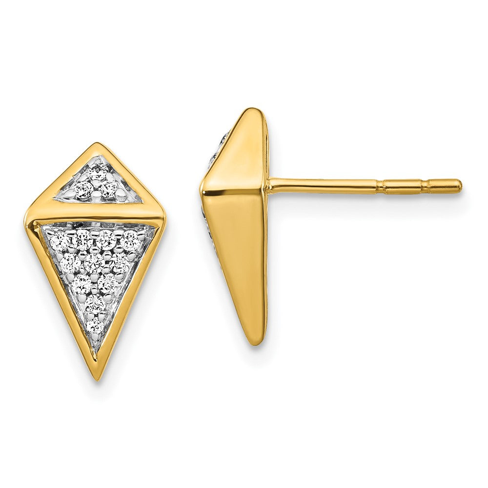 14K Gelbgold Diamant-Ohrringe im Fancy-Design
