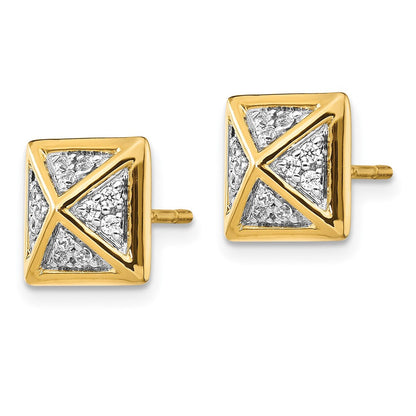 14K Gelbgold Diamant-Fantasie-Ohrringe (echte Diamanten)