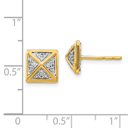 14K Gelbgold Diamant-Fantasie-Ohrringe (echte Diamanten)