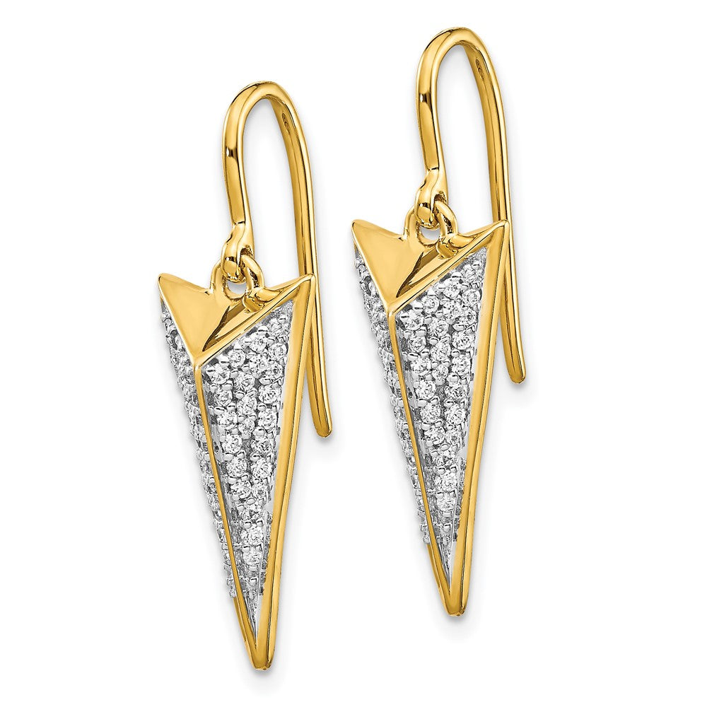 14K Gelbgold Ohrhänger mit echten Diamanten im Fantasie-Design