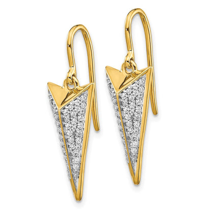 14K Gelbgold Ohrhänger mit echten Diamanten im Fantasie-Design
