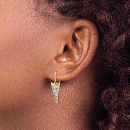 14K Gelbgold Ohrhänger mit echten Diamanten im Fantasie-Design