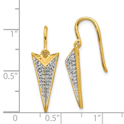 14K Gelbgold Ohrhänger mit echten Diamanten im Fantasie-Design