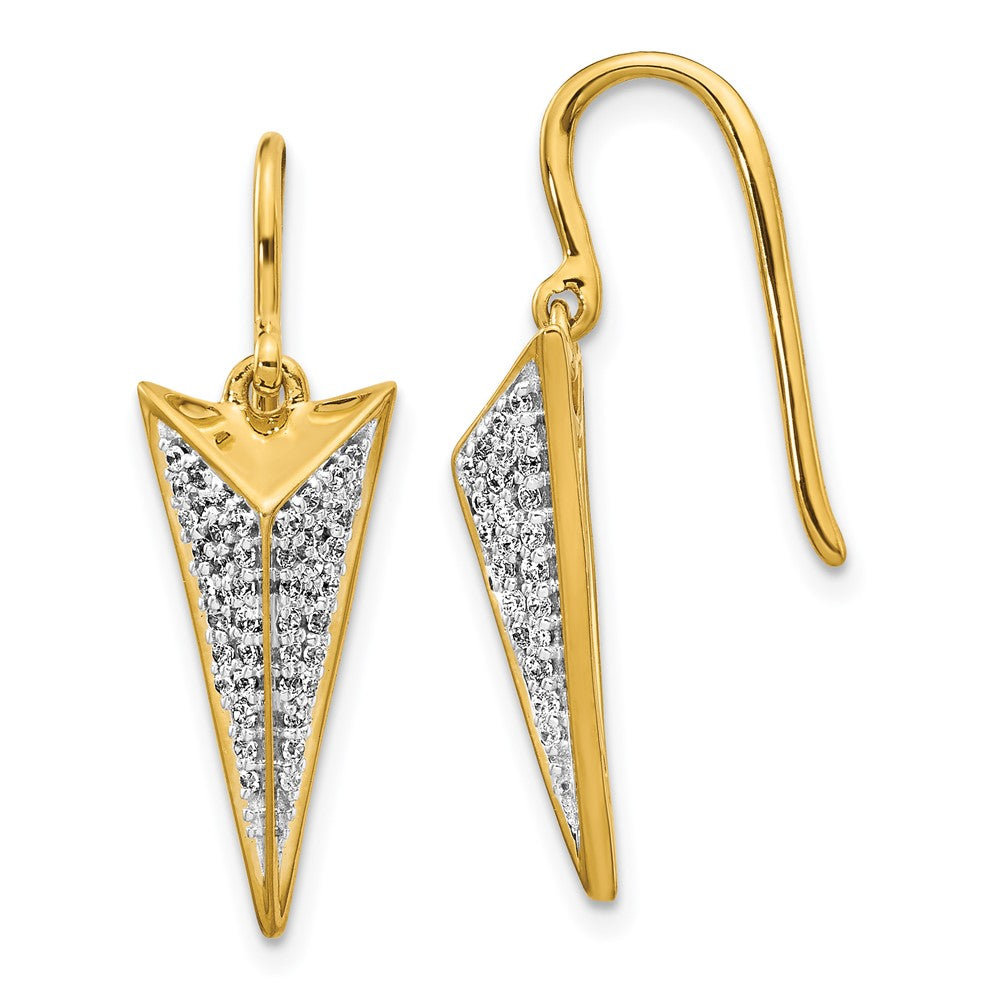 14K Gelbgold Ohrhänger mit echten Diamanten im Fantasie-Design