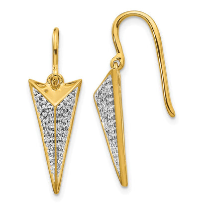 14K Gelbgold Ohrhänger mit echten Diamanten im Fantasie-Design