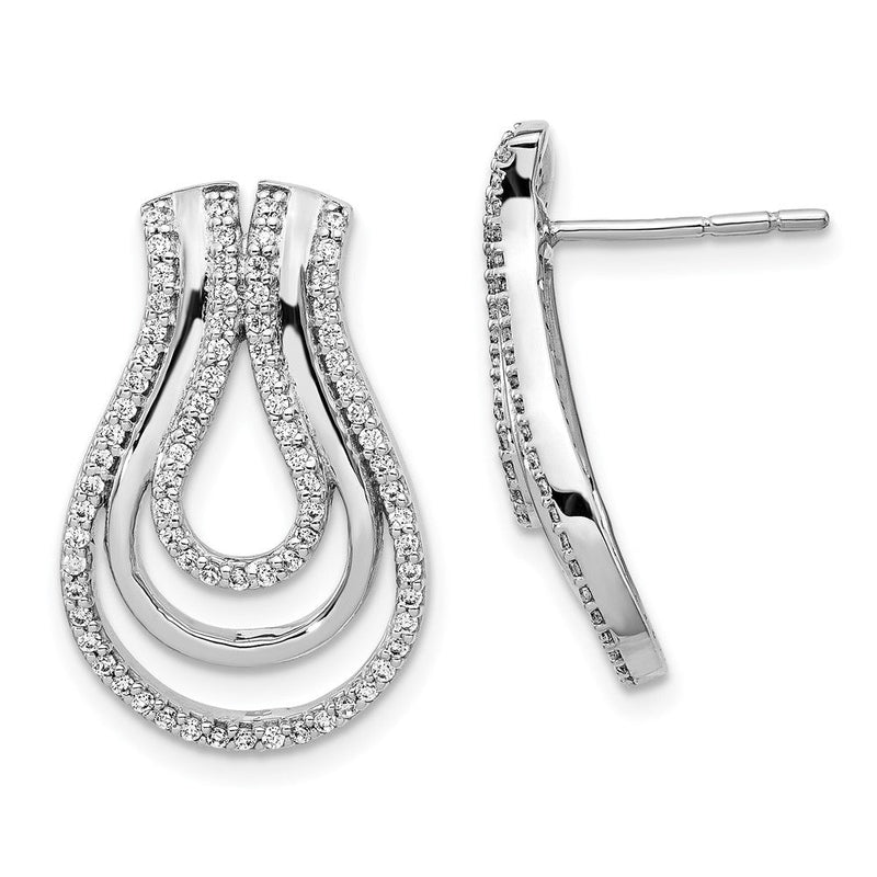 14K Weißgold Diamant-Ohrringe im Fantasie-Design