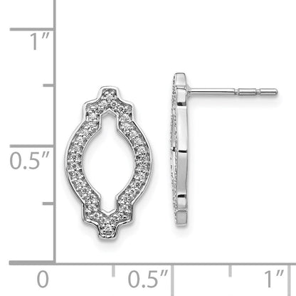 14K Weißgold Diamant-Fantasie-Ohrringe, echte Diamanten