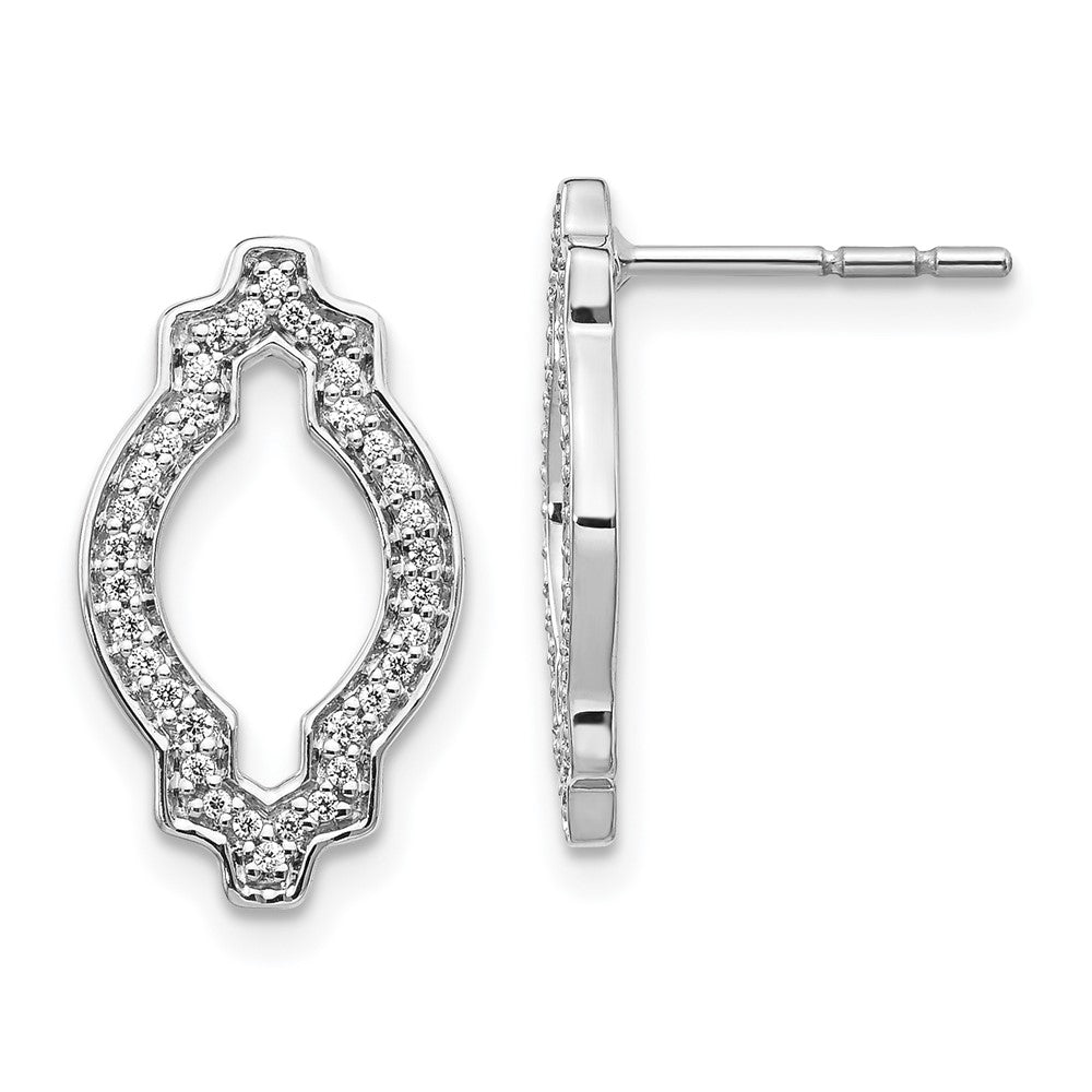 14K Weißgold Diamant-Fantasie-Ohrringe, echte Diamanten
