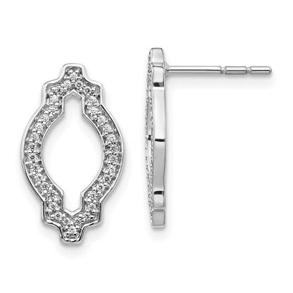 14K Weißgold Diamant-Fantasie-Ohrringe, echte Diamanten