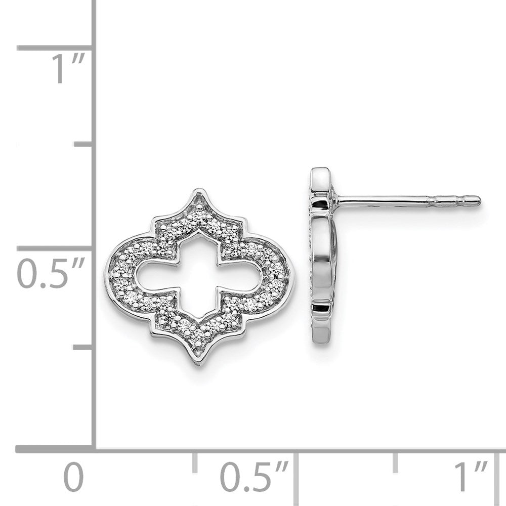 14K Weißgold Diamant-Ohrstecker mit Fantasie-Fassung