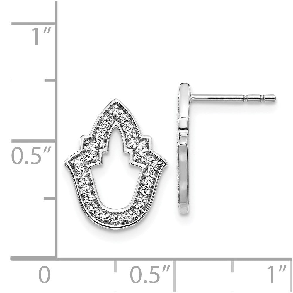 14K Weißgold Fancy-Ohrringe mit echten Diamanten