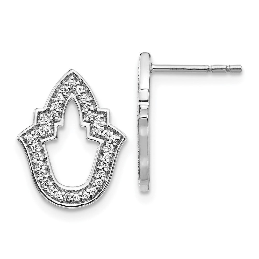 14K Weißgold Fancy-Ohrringe mit echten Diamanten
