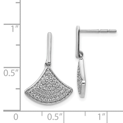14K Weißgold Ohrstecker mit echten Diamanten, Fancy-Fassung