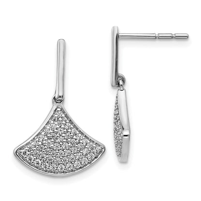 14K Weißgold Ohrstecker mit echten Diamanten, Fancy-Fassung