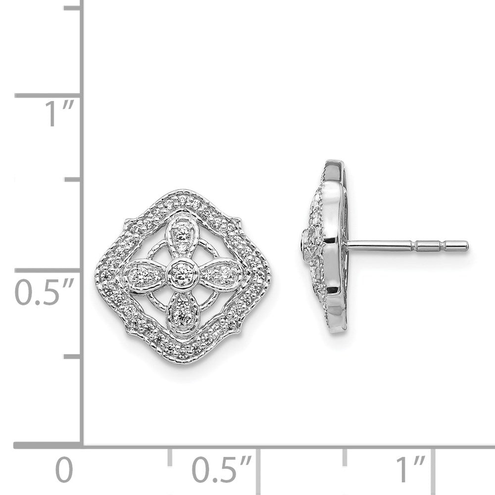 14K Weißgold Fancy-Ohrringe mit echten Diamanten