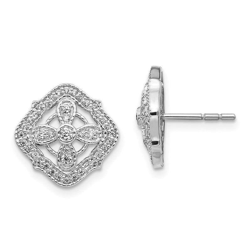 14K Weißgold Fancy-Ohrringe mit echten Diamanten