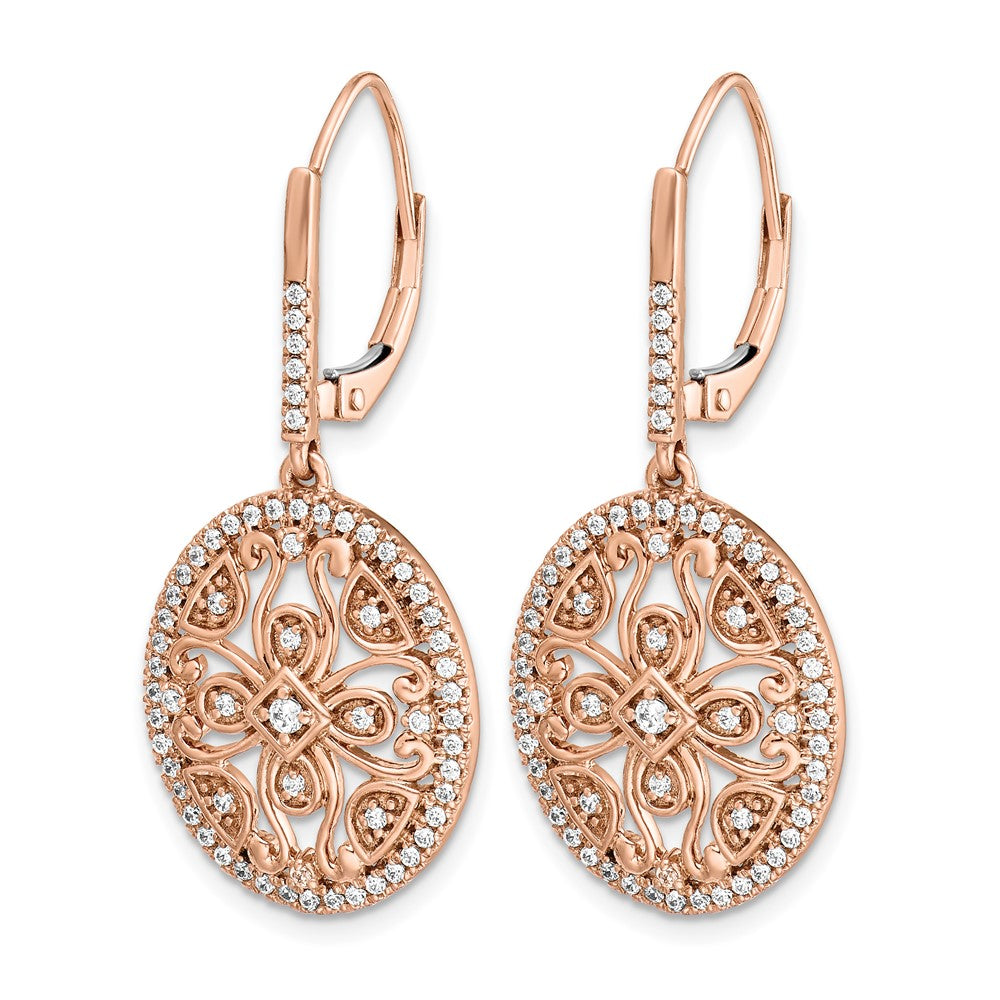 14K Weißgold Ohrringe mit echten Diamanten, Fancy-Schmetterlingsverschluss