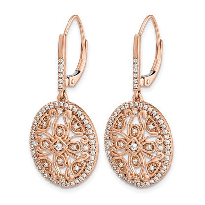 14K Weißgold Ohrringe mit echten Diamanten, Fancy-Schmetterlingsverschluss