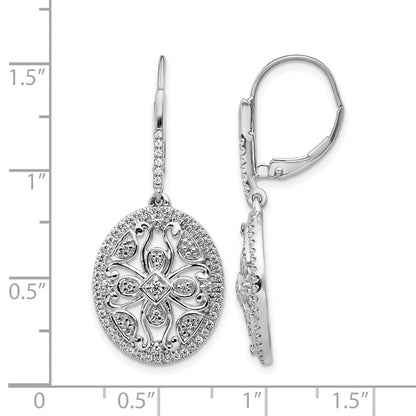 14K Weißgold Ohrringe mit echten Diamanten, Fancy-Schmetterlingsverschluss