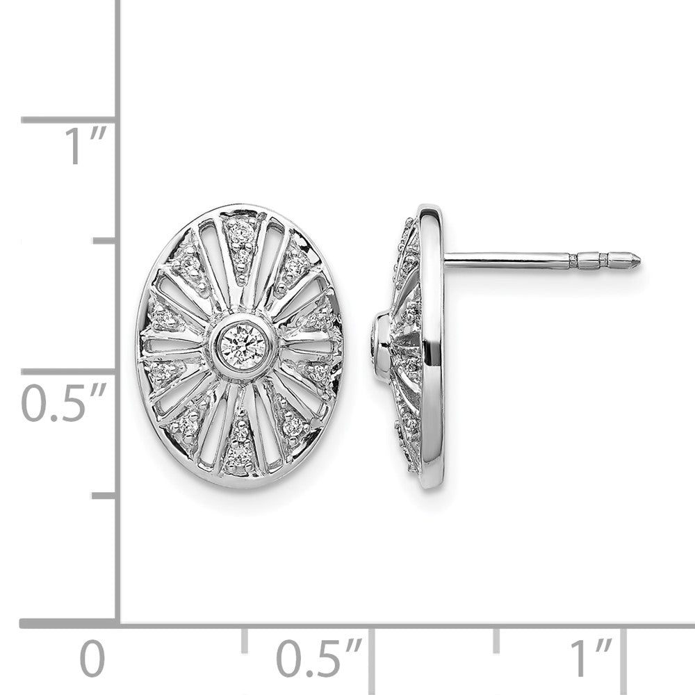 14K Weißgold Ohrringe im Vintage-Stil mit echten Diamanten