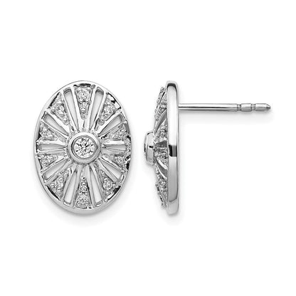 14K Weißgold Ohrringe im Vintage-Stil mit echten Diamanten