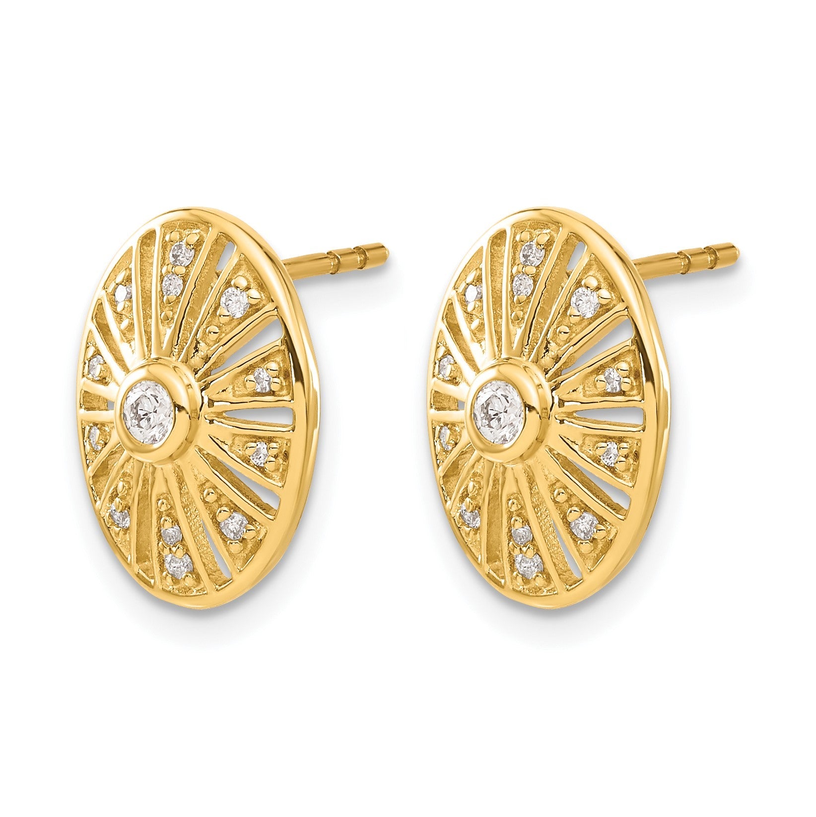 14K Gelbgold Diamant Vintage-Ohrringe