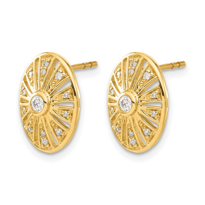 14K Gelbgold Diamant Vintage-Ohrringe