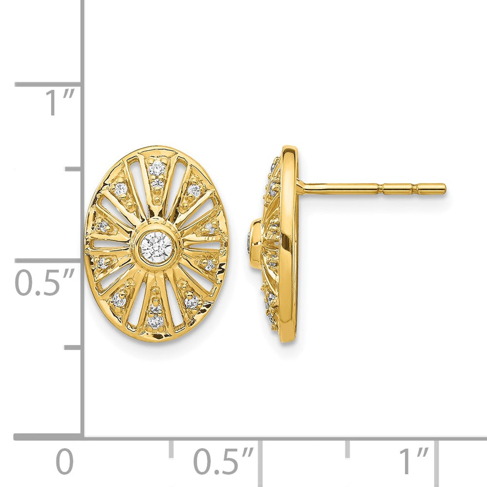 14K Gelbgold Diamant Vintage-Ohrringe