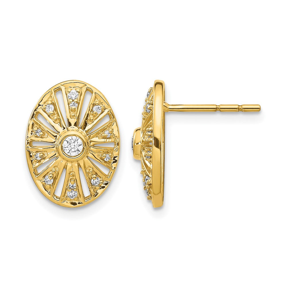 14K Gelbgold Diamant Vintage-Ohrringe