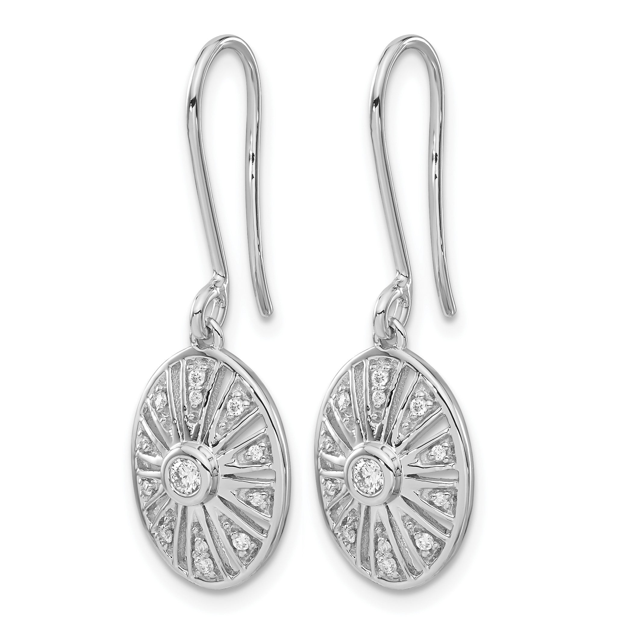 14K Weißgold Diamant-Ohrringe im Vintage-Stil