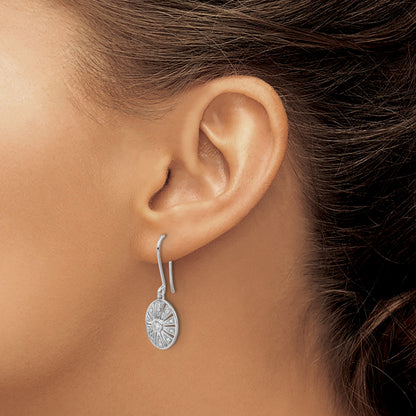 14K Weißgold Diamant-Ohrringe im Vintage-Stil
