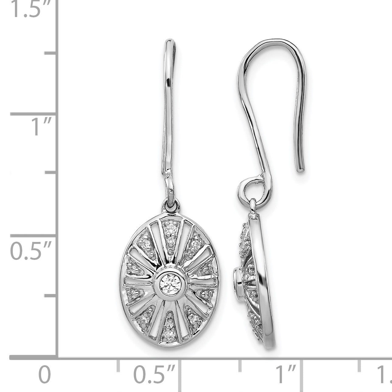 14K Weißgold Diamant-Ohrringe im Vintage-Stil