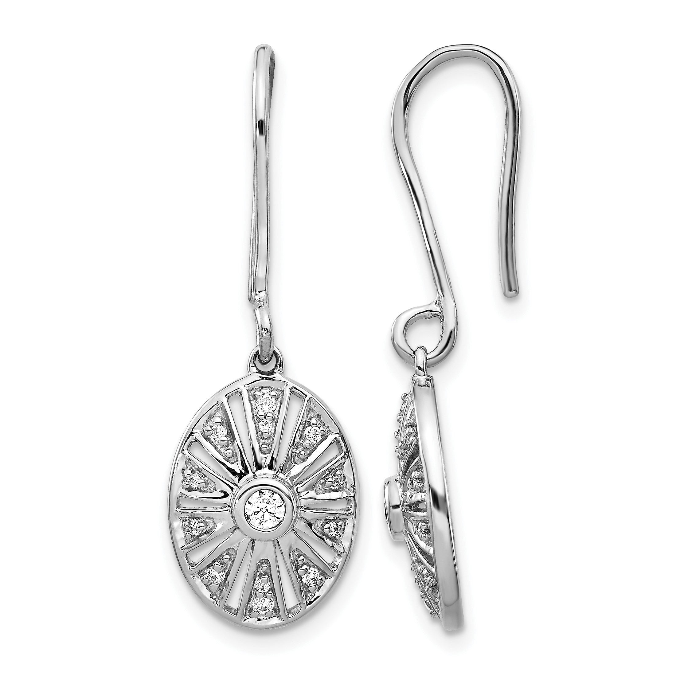14K Weißgold Diamant-Ohrringe im Vintage-Stil
