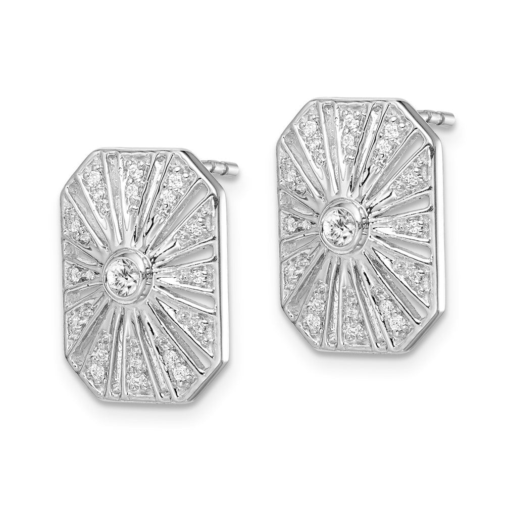 14K Weißgold Vintage-Ohrringe mit echten Diamanten