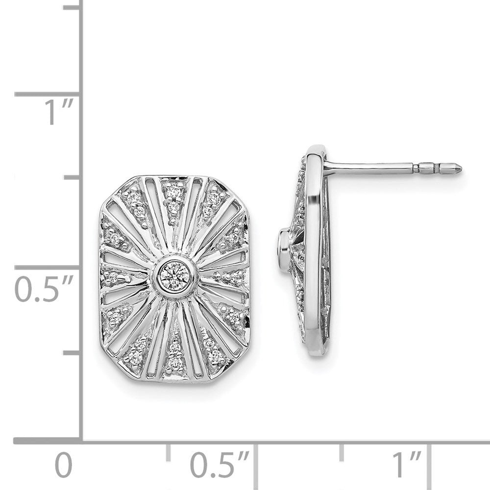 14K Weißgold Vintage-Ohrringe mit echten Diamanten