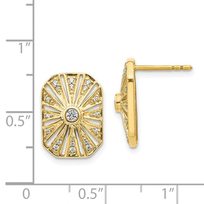 14K Gelbgold Diamant Vintage-Ohrringe