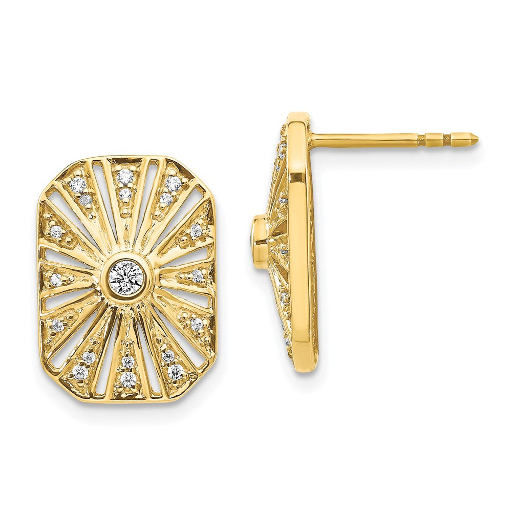 14K Gelbgold Diamant Vintage-Ohrringe