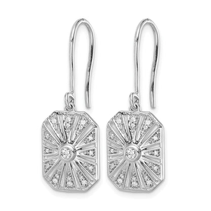 14K Weißgold Ohrringe im Vintage-Stil mit echten Diamanten