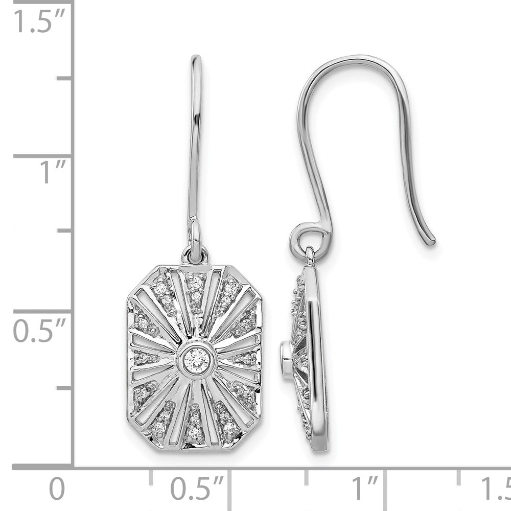 14K Weißgold Ohrringe im Vintage-Stil mit echten Diamanten