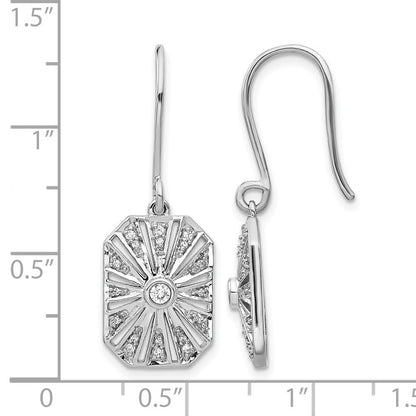 14K Weißgold Ohrringe im Vintage-Stil mit echten Diamanten