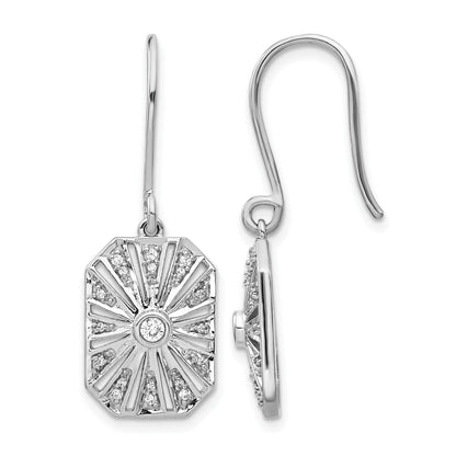 14K Weißgold Ohrringe im Vintage-Stil mit echten Diamanten