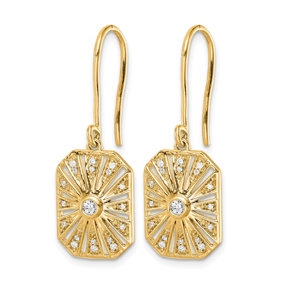 14K Gelbgold Diamant-Ohrringe im Vintage-Stil