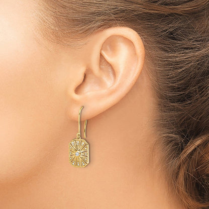 14K Gelbgold Diamant-Ohrringe im Vintage-Stil