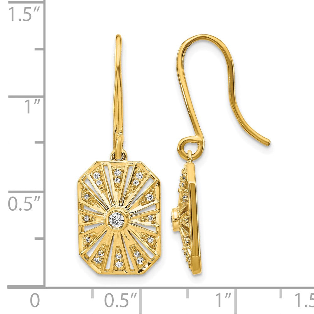 14K Gelbgold Diamant-Ohrringe im Vintage-Stil