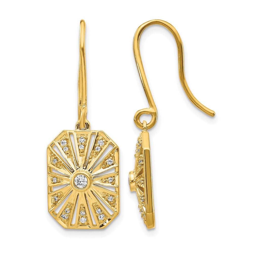 14K Gelbgold Diamant-Ohrringe im Vintage-Stil