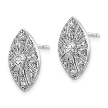 14K Weißgold Diamant-Ohrringe im Vintage-Stil