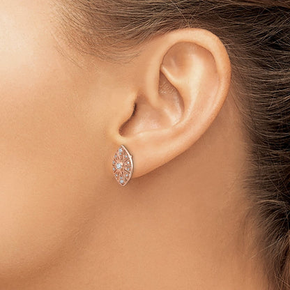 14K Weißgold Diamant-Ohrringe im Vintage-Stil
